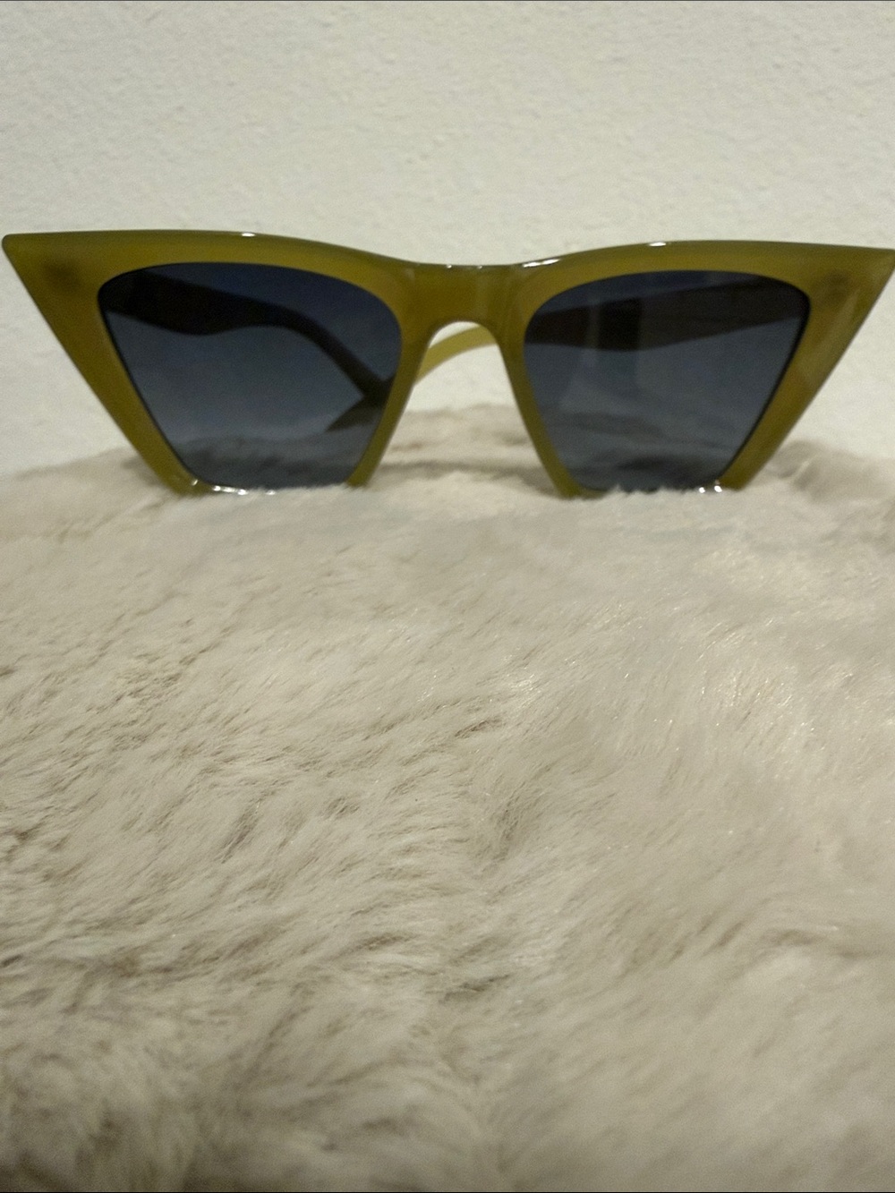 ASOS Olive Green Cat-Eye Sunglasses with Dark Lenses